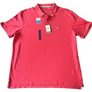 IZOD Men's Advantage Performance Honeysuckle Color Short Sleeve XXL Stretch NWT